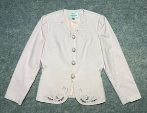 Vintage Social Collection Women's Petite 6P Light Pink Blazer